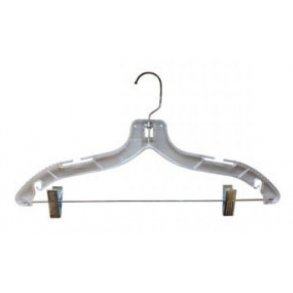 Plasthängare med stng och klämmor - 43 cm - 100 st.