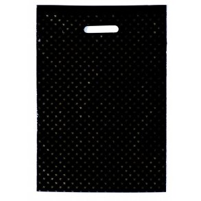 Plastpsar - Svarta brkassar med mnster av guldblad - olika storlekar