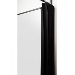 Flex fitting room - Titan frame - black / white curtain - 1 side white or gray
