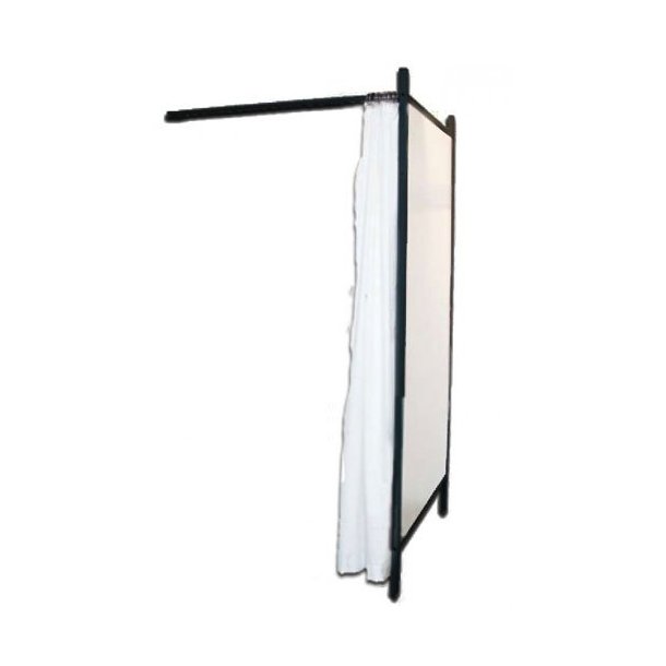 Flex fitting room - Black frame - black / white curtain - 1 side white or gray