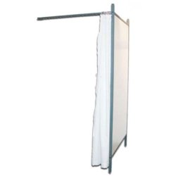 Flex fitting room - Titan frame - black / white curtain - 1 side white or gray