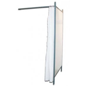 Flex fitting room - Titan frame - black / white curtain - 1 side white or gray