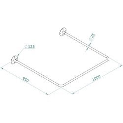 Fitting room U-shaped curtain rod with accessories