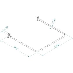 Fitting room - curtain rod for curtain panel with accessories