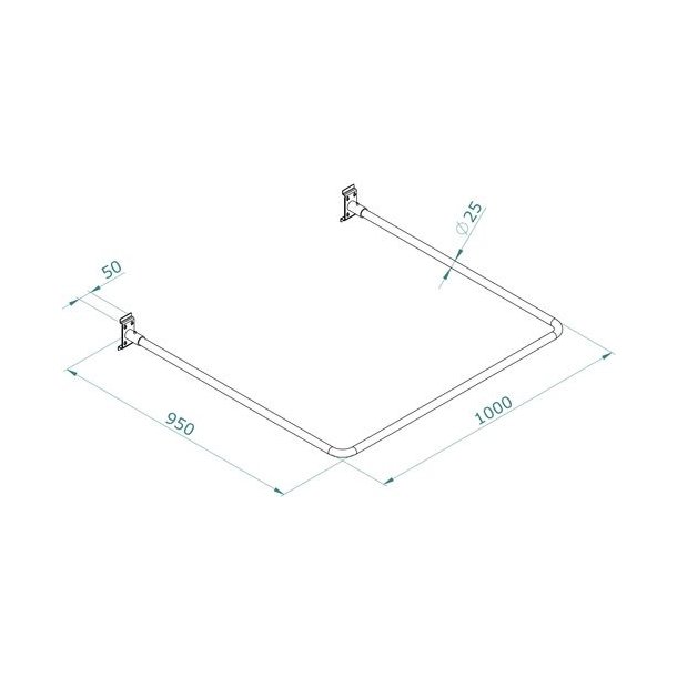 Fitting room - curtain rod for curtain panel with accessories