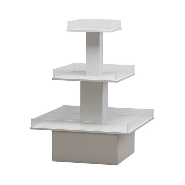 Pyramid board with 3 levels &amp; shelf edge - White - H116 cm