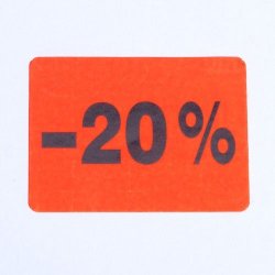 Sticker Label 20% - Red - 6000 pcs