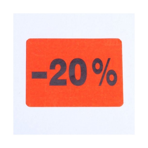 Sticker Label 20% - Red - 6000 pcs