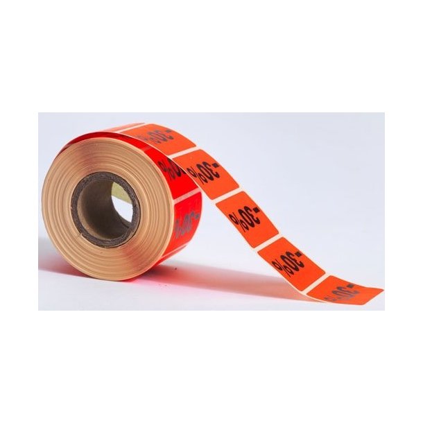 Sticker Label 50% - Red - 6000 pcs