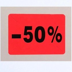 Sticker Label 50% - Red - 6000 pcs