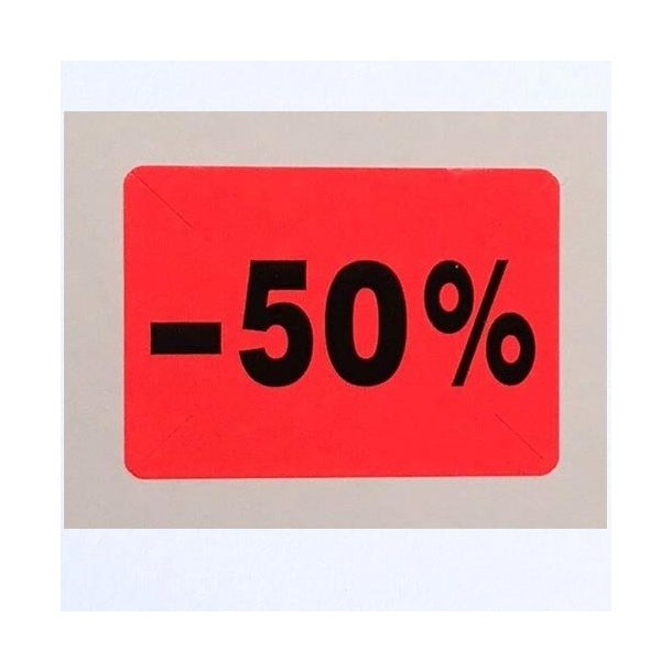 Sticker Label 50% - Red - 6000 pcs