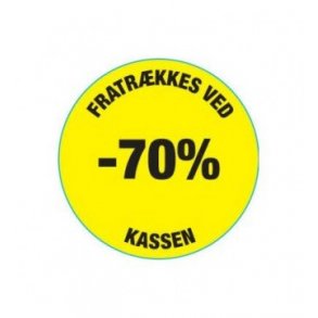 Sticker etikett 70% rabatt - 500 st.