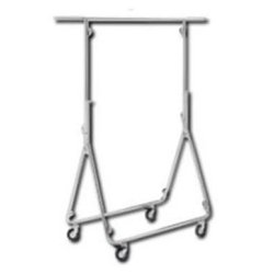 Travel rack in chrome - Fully collapsible - H160 cm