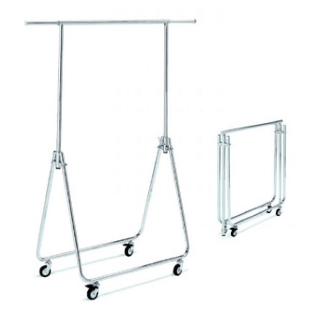 Travel stand in chrome - partially collapsible - H90-160 cm