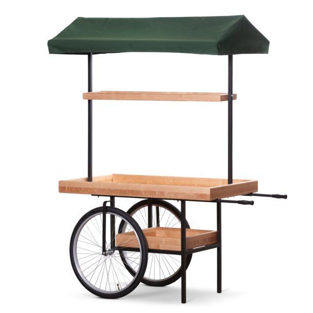 Retro markedsvogne med hjul og markise