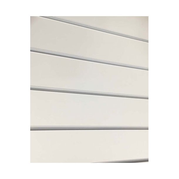 Rillepanel - Standard 120x240 cm - White with white aluminum strips