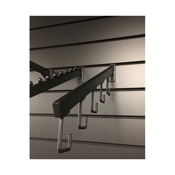 Rillepanel - Standard 120x240 cm - Black with black aluminum strips