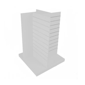 Rillepanel gondol 4-sidet 90x90 cm hvid