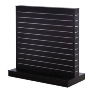 Double-sided groove panel gondola in chrome - Black