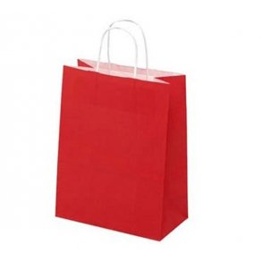 Red paper bag with twisted handle - H31 cm - 50 pcs