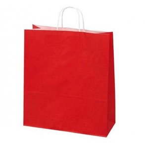 Red paper bag with twisted handle - H44 cm - 50 pcs