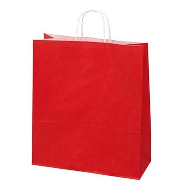 Red paper bag with twisted handle - H44 cm - 50 pcs