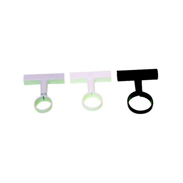 Pipe clips sign holder with T-piece 32mm - 10 pcs - multiple colors