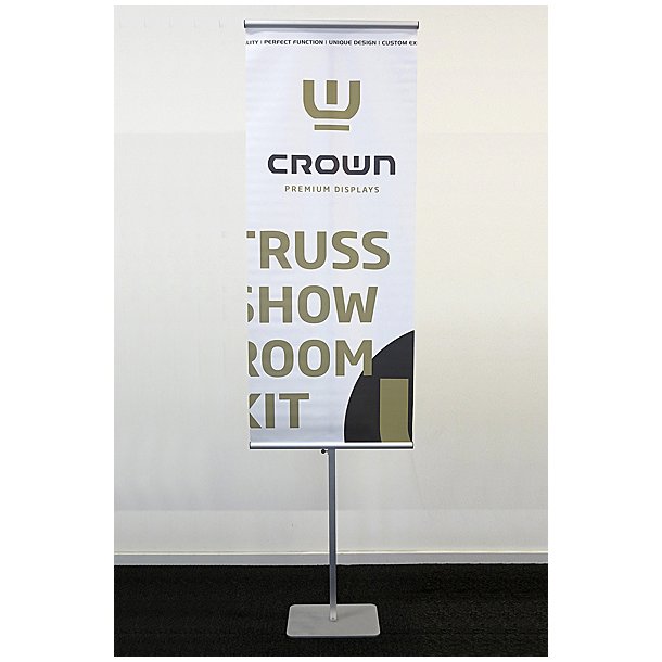 Banner stands with rectangular base