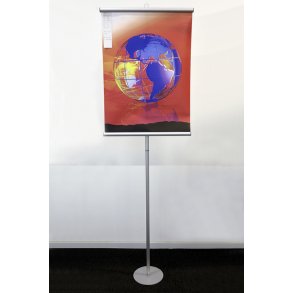 Banner stands with round base