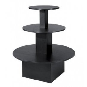 Rund pyramid med 3 hyllor - Svart - H117 cm