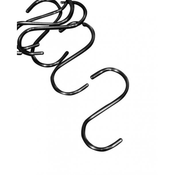 S-hook - Jeans hook - H 11.5 cm - Black - 10 pcs