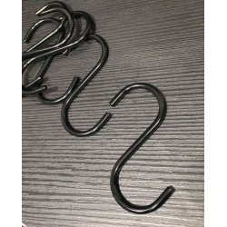S-hook - Jeans hook - H 11.5 cm - Black - 10 pcs