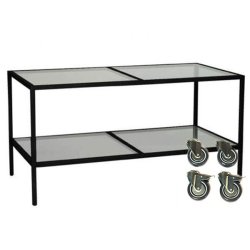 Sales table LUTON II - Black frame - Plates: Glass or melamine