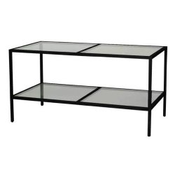 Sales table LUTON II - Black frame - Plates: Glass or melamine