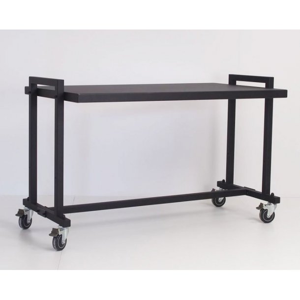 Workbench with 1 plate and wheels, powder-coated frame