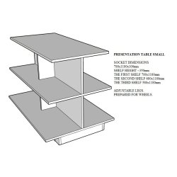 Podie / Pyramidebord med 3 niveauer - H86 cm