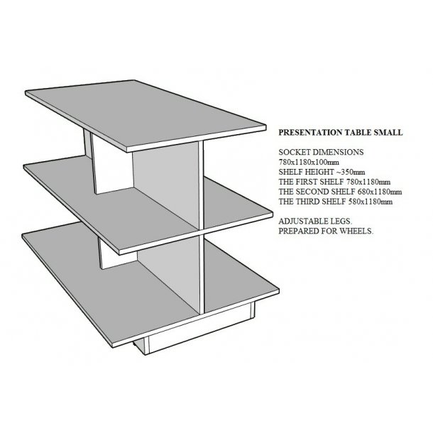 Podie / Pyramidebord med 3 niveauer - H86 cm