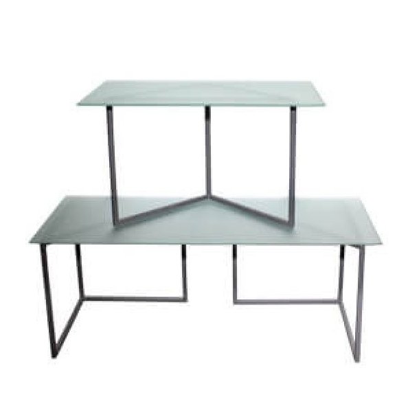 Sales tables - Glass pod in matte black frame