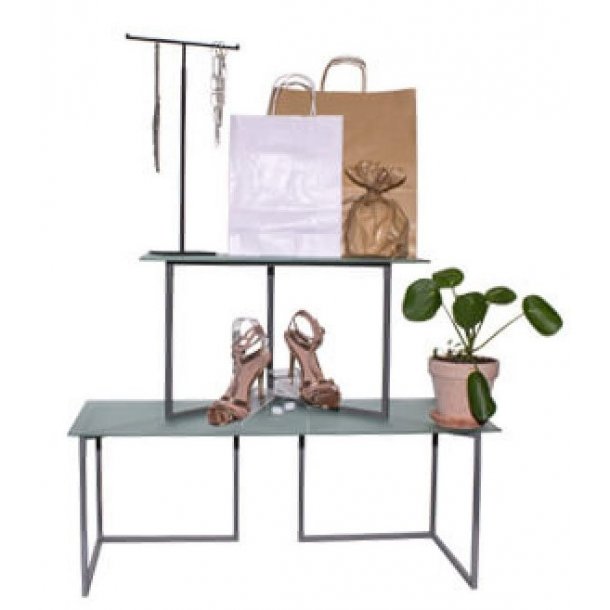 Sales tables - Glass pod in matte black frame