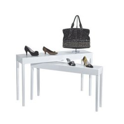 Sales tables - White - set of 2 pieces - B120 &amp; 130 cm