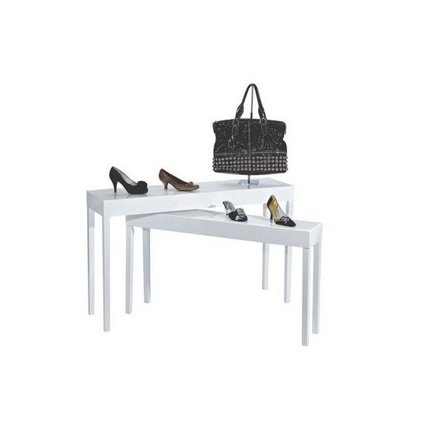 Sales tables - White - set of 2 pieces - B120 &amp; 130 cm