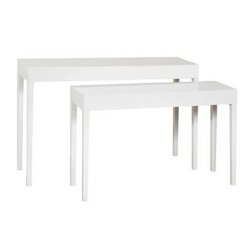 Sales tables - White - set of 2 pieces - B120 &amp; 130 cm
