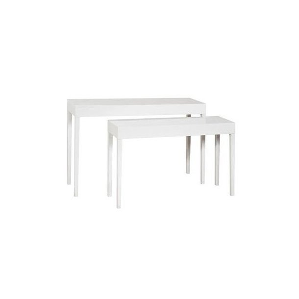 Sales tables - White - set of 2 pieces - B120 &amp; 130 cm