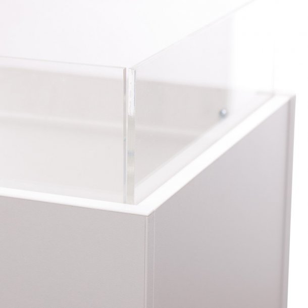 Sales pod B40 x D40 x H80 cm. Sales dumpers in white