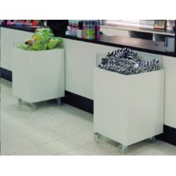 Sales pod B40 x D40 x H80 cm. Sales dumpers in white