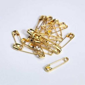 Skerhetsnlar - 27mm - mssing - guld - 1440 st.