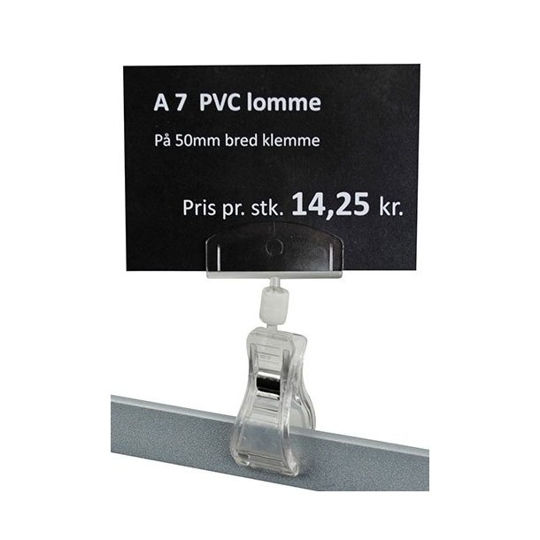 Sign holder 5 cm clamp - incl. A7 PVC pocket - 10 pcs