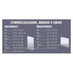 Skr skilteholdere i bredformat, klar akryl 10 styks pakker