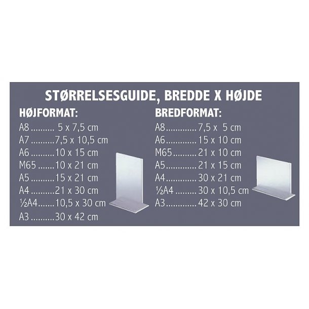 Lige skilteholdere i hjformat, klar akryl 10 stks pakker