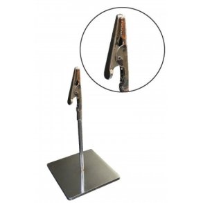 Skylthllare med krokodilnäbb - krom - H10 cm